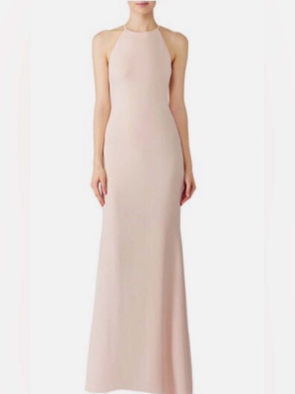 Badgley Mischka Halter Odessa Blush Pink Sz 10